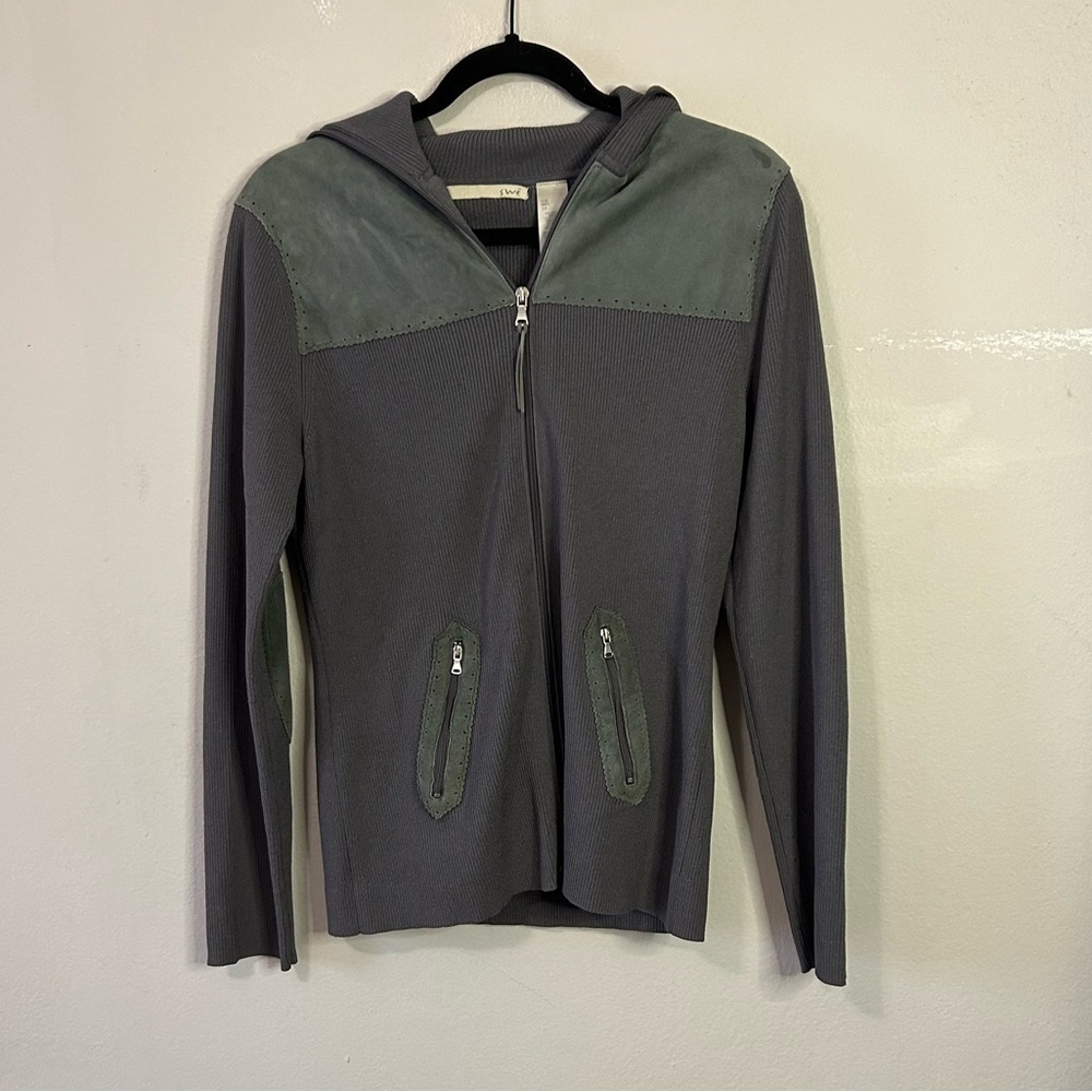 SWE Suede Zip Up Lightweight Jacket